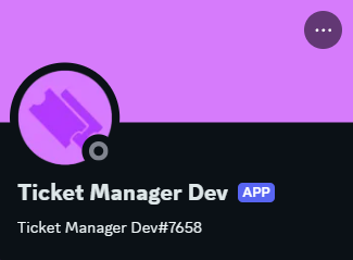 A screenshot of the Ticket Manager app on Discord.